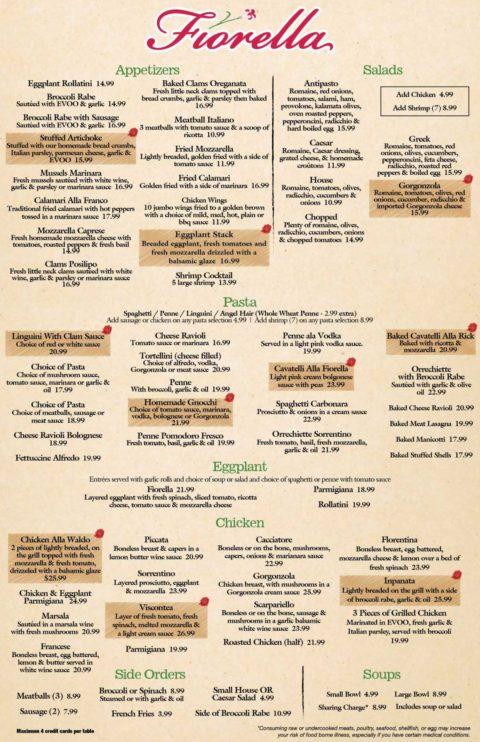 DINNER MENU - Fiorella Italian Restaurant