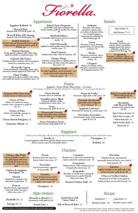 DINNER MENU - Fiorella Italian Restaurant